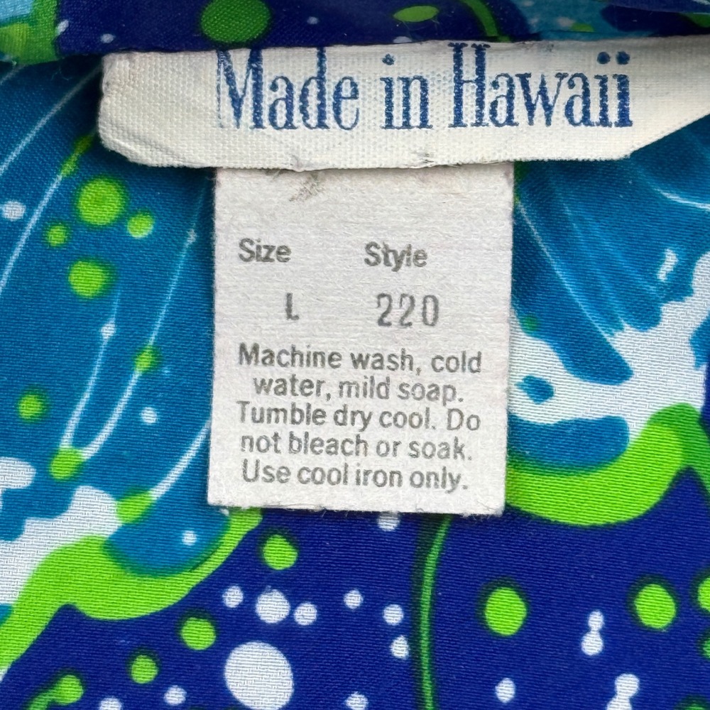 Vintage 70s GVH HawaiiPrint Hawaiian Aloha Shirt Made Hawaii Mens L Tropical - Picture 7 of 8
